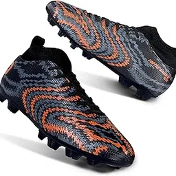 aivin Pro Rattle Snake Football Stud Black/Orange Football Shoes for Men-picture-40