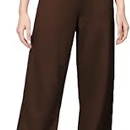 sakhwala Women's Brown Wide-Leg Palazzo Pants with Drawstring, Casual Lounge Wear | Trouser for Women | High Weist | Regular Wear, Casual Wear-picture-52