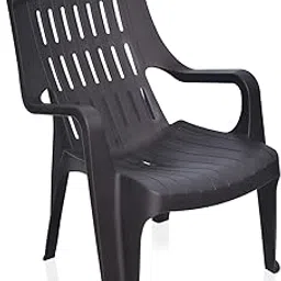 STYLESEAT Brown Plastic Chairs for Home, Café, Garden & Restaurant Heavy Duty Comfortable Plastic Outdoor and Indoor Chairs with Arm Rest Bearing Capacity up to 200Kg-picture-38