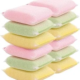Magic Providers Active Jumbo Mesh 5X Super Sponge Scrub - Pack of 3 Scratch Proof Kitchen Utensil Scrubber Pads for Dishwashing, Bathroom and Toilet Cleaning, 19mm, Multicolor-image-80