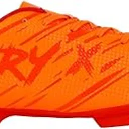 xxuma Unisex TPU Sole Faux Leather Fury Orange/Red Football Soccer Shoes Size : 3UK-picture-11
