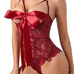 ssoshhub Premium Front Knot Open Babydoll Lingerie Bikini Swimwear Mini Chemise Mesh Wedding Bikini Nightie with Panty Bridal Dress Honeymoon Valentine Halloween Nightdress-picture-41