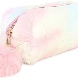 Sanjis Enterprise Polyester Small Fur Cosmetic Bag, Elegant Makeup Bags,Lipstick Pouch,Zipper Pouch,Great Gifts for Women,Travel Toiletry Bag Accessories Organizer Gifts (Rainbow)-image-29