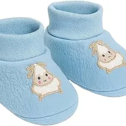 nat Soft Fleece Baby Booties for Newborn Babies (0–6 Months, Blue, 1 Pair) | Warm & Cozy Infant Shoes with Cute Cartoon Embroidery | Winter Essentials for Babies-picture-32