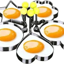 Diamonddeal Stainless Steel Fried Egg, Pancake Mould, 5-Pieces, Silver-picture-70