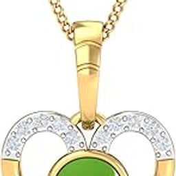 kuberbox 18KT Yellow Gold Heart Enamel Pendant for Women-picture-17