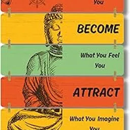 CraftVibes Buddha Quote Wooden Wall Hanging – What You Think You Become | What You Feel You Attract | What You Imagine You Create – Inspirational Spiritual Home Decor (22 WH)-picture-15