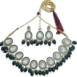 kukrail fashion Traditional Gold Plated Kundan Jewellery Set with Mang Tika for Women-picture-12