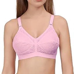 eve's beauty Women's Full Coverage Non Padded Cotton Bra (Pink,38C)-picture-40
