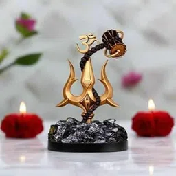 Bhakti Samagri Trishul with Damru Showpiece for Car Dashboard | Religious Decorative Idol for Home Mandir | Mahadev Shiv Trishul Damru Idol | Hindu God Shiv Ji Car Dashboard Accessory-image-5