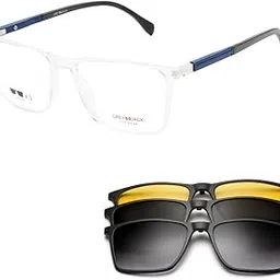 grey jack Polarized Rectangle Clip On Glasses with Spring Hinge and 3PCS Magnetic Lens for Myopia 10006-picture-33