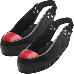 ATORSE Steel Toe Cap Non Slip Rubber Sole with Back Strap Foot Cover Toe Protection Red-picture-55