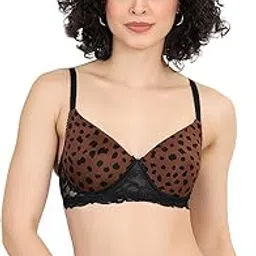 revoue Women's Nylon Padded T shirt Bra | Non Wired | Medium Coverage | Best in class Shoulder straps & Velvet touch hooks | Imported Light weight cups | Inspired By International Looks | Animal Print-picture-23