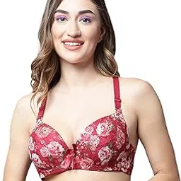 quttos Lightly Padded Floral T-Shirt Bra with Bows-picture-29