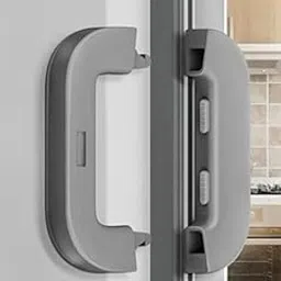 PRISO Child Safty Door Lock Refrigerator Fridge Freezer, Cupboard Door Adhesive or Drill Need Home Fridge Locks Toddler Kids Safety Guard Door Drawer Closet Lock - Greycolor.-image-19