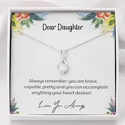 FABUNORA Dear Daughter - Love You Always - 925 Sterling Silver Pendant With Certificate of Authenticity and 925 Stamp-picture-27