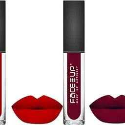 Face Up Moisturizing Non Transfer Long Lasting Liquid Lipstick Matte | Waterproof | Maroon And Ruby Red, (pack of 2)(shade M-07 and M-06)-picture-24