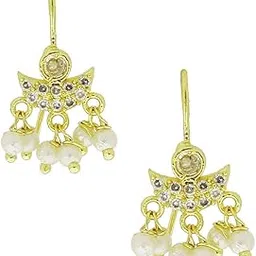 anuradha art jewellery Anuradha Art Golden Tone 'Moon' Shape Traditional Pressing Earrings|Bugadi Earrings,Clip-On|Press In Earrings For Stylish Women-picture-24