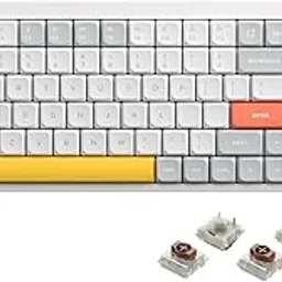 nuphy Air96 v2 Mechanical Keyboard QMK/VIA, 96% Low Profile Wireless Keyboard, Bluetooth 5.1, 2.4GHz and Wired Connection, Compatible with Windows and Mac Systems - Ionic White Switch Brown-picture-39