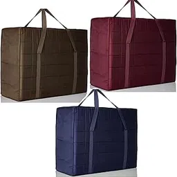 Cool Buddyzz Parachute Underbed Bag Multipuprpose Blanket King size jumbo Bag For Travel And Storage Use Combo of 3 (Coffee-Maroon-Blue)-picture-45