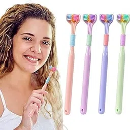 TWINZEN Three-Sided Soft Toothbrush, 3-Headed Brush Deeply and Thoroughly to Clean Teeth & Gums, V Shaped Innovative Sensory and Autistic Oral Care Toothbrush, Suitable for Adults, Toddlers(2Pcs)-picture-22