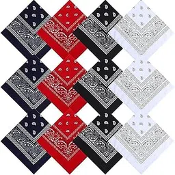 jmp Unisex 100% Cotton Headwear Bandana Cycling Headband Handkerchief - (Multicolour)-(Pack of 12)-picture-49