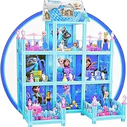 KENAYO ENTERPRISE Frozen Doll House Play Set ,Girls Doll House Play Set with Accessories ,Dolls with Furniture Role Play Set,Age for 3-8 Years (179- Pcs Frozen Doll House) image 1