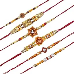 webelkart |Combo Of 10 Rakhi For Brother, Bhaiya, kids and Bhabhi with Beautiful Rakshabandhan Greetings Card/Bhabhi Lumba Rakhi (Pack of 6 (Design 2))-picture-14