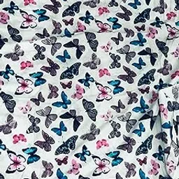 Floral Printed Cotton Cloth Materiel Natural Fabric Running Jaipuri Hand Block Printed Women Dress Material Kurtis Natural 44" Inches Width (5 Meter, White)-picture-26