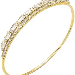 anuradha plus jewellery latest gold plated with cubic zirconia stud cuff bracelet, Kada bracelet for women and girls.-picture-37