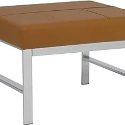 OGFC 41472 Large Vanity Stool with Stainless Steel Legs & Brown Faux Leather, Cushion Vanity Chair, Dressing Makup Stool Bench, Vanity Seat for Bedroom, Living Room, Home and Office-image-17