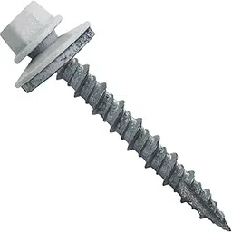 Metal Roofing Screws: (250) 10 x 1-1/2" Brite White Hex Head Sheet Metal Roof Screw. Self Starting Metal to Wood siding Screws. EPDM Washer. Colored Head-picture-41