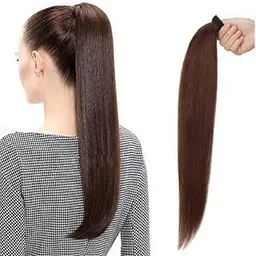 deluxe hair Wig Natural looking Scale Ponytail Hair Extension Full Head Long Brown Highlight Natural Color for Women And Girls 24 inches-picture-22