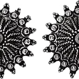 teejh Megh Silver Oxidised Toe Rings-picture-30