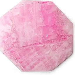 Hexagon Coaster (1 PCS) Charging Plate for Name & Fame Vastu Reiki Natural Semi Precious Gemstone Crystal Solar Plexus Chakra Healing Energy Stone, Home Decor (Rose Quartz)-picture-37