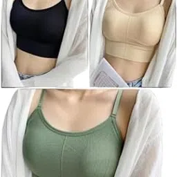 Women Cotton Padded Bra, Pack of 3 pcs. T-ShirtBra This is so Stretchable That a Single Bra Fits M to 2XL Size (Free Size Fit Up to M-28,L-30,XL- 32, 2XL-34)-image-25