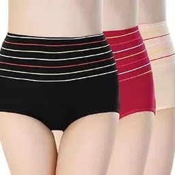 kietties Women's Cotton Blend Bikini (Panty (P3)-Gold-Maroon-Pink_M)-picture-35