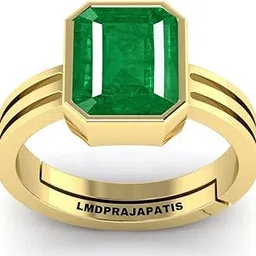 lmdprajapatis 11.25 Ratti 10.00 Carat Certified Natural Emerald Panna Panchdhatu Adjustable Gold Plated Ring for Astrological Purpose Men & Women(Lab Approved)-picture-12