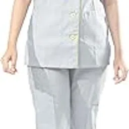 UNIFORM CRAFT ® - Female Nurse Uniform NC01, Ideal of Nurses, Hospital Staff, Housekeeping Staff (GREY/LIMEGREEN, XL SIZE)-image-12