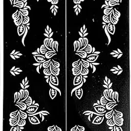 Floral Wall Stencil Pattern, Traditional Indian Design, Black and White, Reusable Art Template, HH336-picture-48