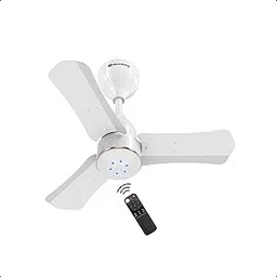 atomberg Renesa Halo Smart 600mm BLDC Ceiling Fan with IoT & Remote | 5 star | High Air Delivery | Low noise operation | LED Speed Indicator | Sleek Design | 3 Year Warranty - White-Gold Ring image 1