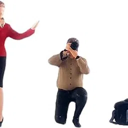 Fashion My Day 1:64 Hand Painted Model People Figure Diorama Scenery Hostess Red-image-78