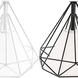 TRENDIVIBE 2Pcs Geometric Diamond Ceiling Pendant Light Shade Lampshades Cover Inside-picture-37