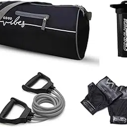 emmcraz Ultimate Fitness Starter Pack: Gym Bag, Shaker Bottle, Grey Toning Tube & Gloves for Power-Packed, High-Vibe Workouts (Black)-picture-44