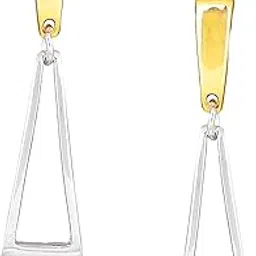 estele 24kt Gold & Rhodium Plated Dual Tone Hanging Earring for Women, One Size, 404/719 ER-picture-42