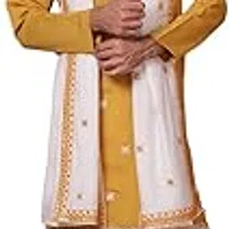 jompers Men's Embroidered Silk Blend Kurta Salwar and Dupatta Set for Men-picture-21