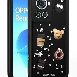 Pikkme Back Cover for OnePlus 10R 5G | Cute Fun Cartoon 3D Bear Silicone Full Body Protection Bumper Cover (Black)-image-35