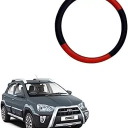 Car Steering Wheel Cover Red/Black Colour Suitable for Etios Cross-picture-61