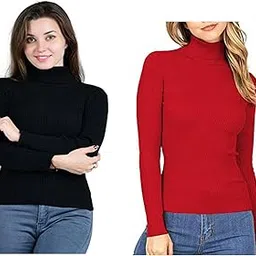 r lon RZLECORT Ribbed Sweatshirt Casual Wear Highneck/Full Sleeves Tops for Women and Girls-picture-49