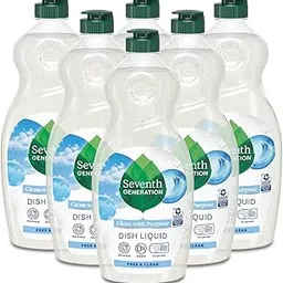 Seventh Generation Natural Dish Liquid, Free & Clear Unscented, 25-Ounce Bottles (Pack of 6), Packaging May Vary-picture-22